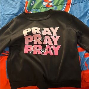 SHEIN Black and Pink Graphic Sweater